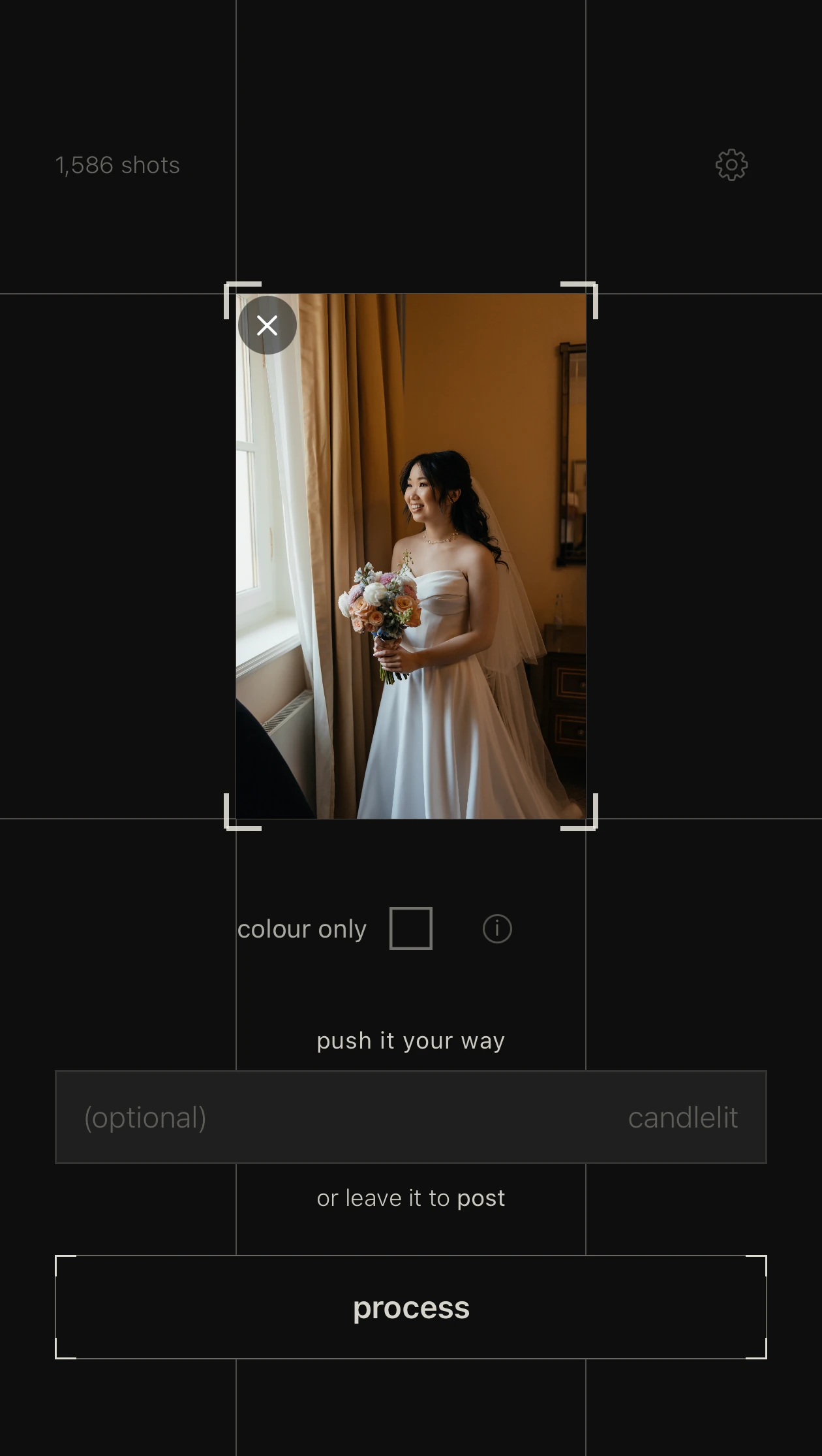 the photograph in post on an iPhone, ready to process